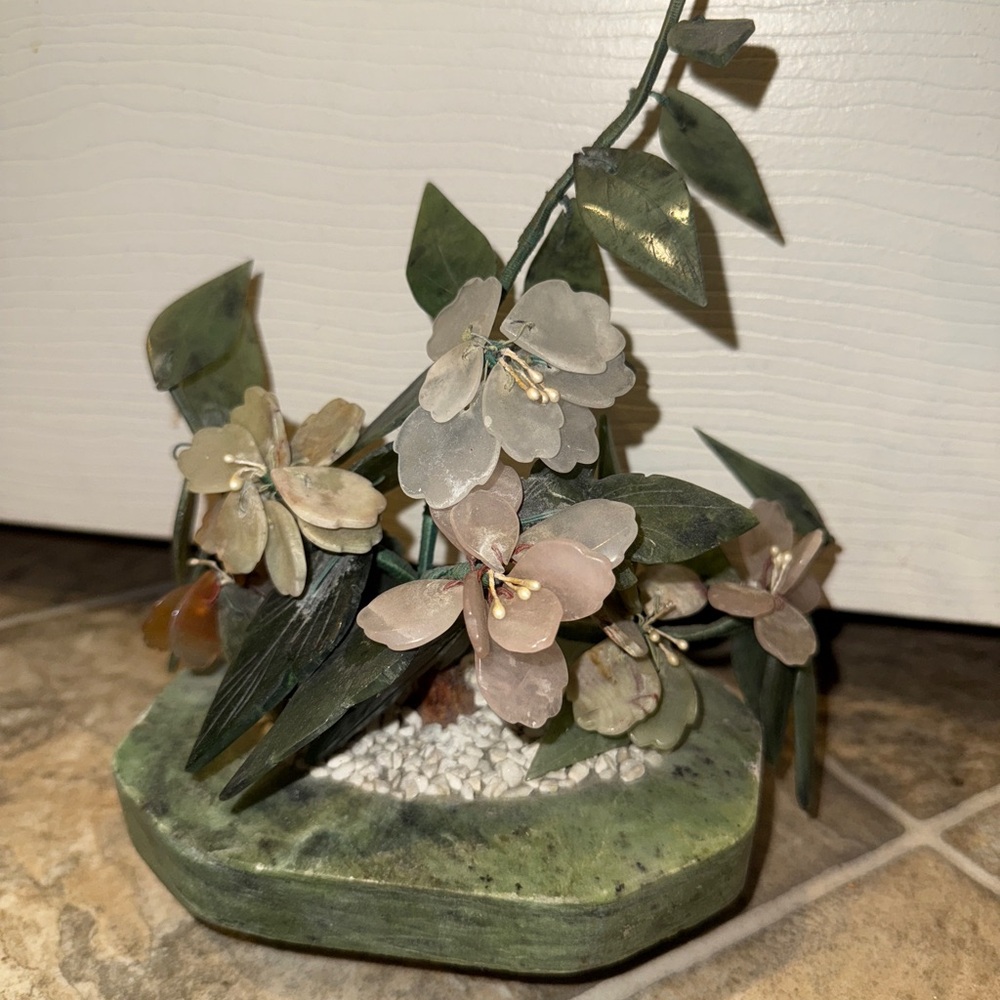 Vintage Chinese Jade Bonsai Tree flower Pot